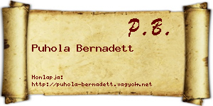 Puhola Bernadett névjegykártya